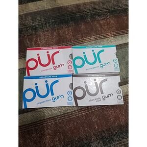 Pur Gum | Aspartame Free Chewing Gum | 100% Xylitol | 4 Flavor Pack